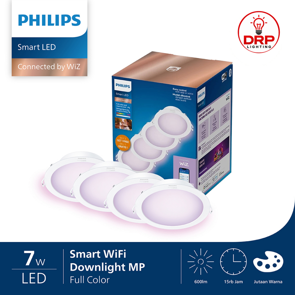 Philips Smart LED Downlight RGB Color 7W Multipack