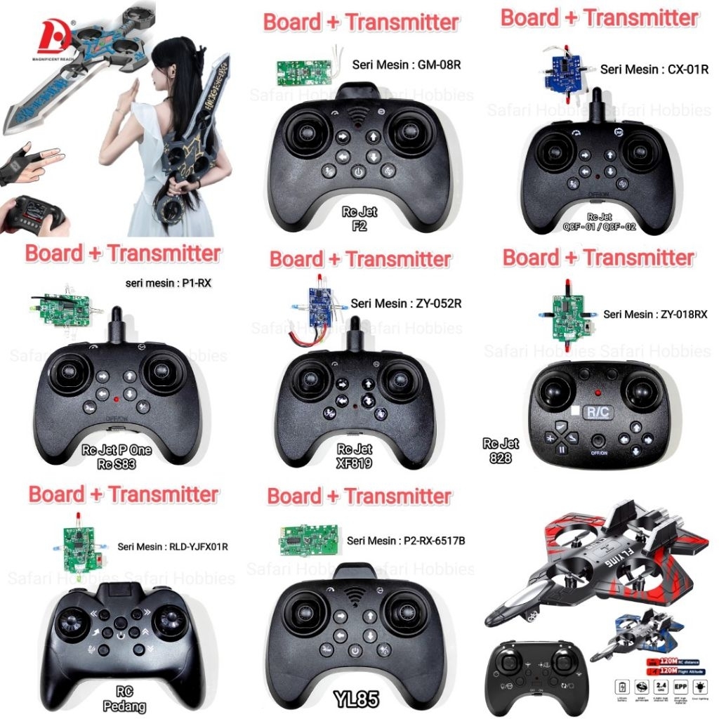 Paket Mesin + Remot Rc Pesawat / Rc Jet / Rc Pedang