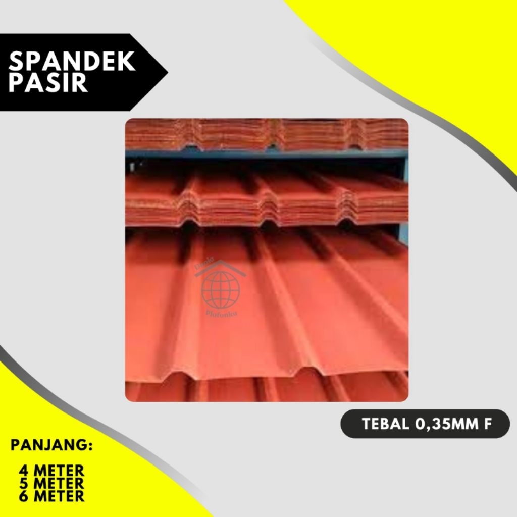Spandek Pasir 0.35 Full / atap spandek pasir / atap spandek gelombang / spandek pasir warna / spande