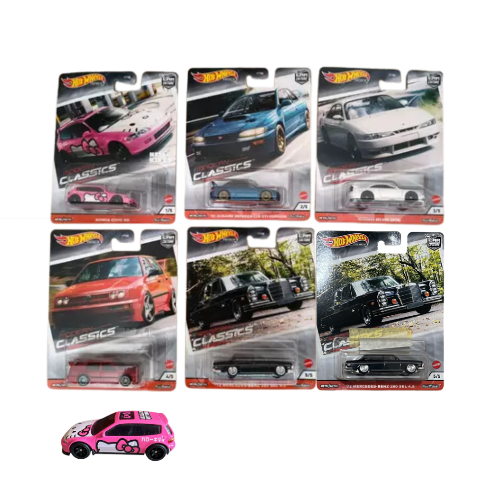 Hotwheels Premium Classic Culture Car Civic EG Hello Kitty, Mercedes, Subaru, Silvia, Jetta Original