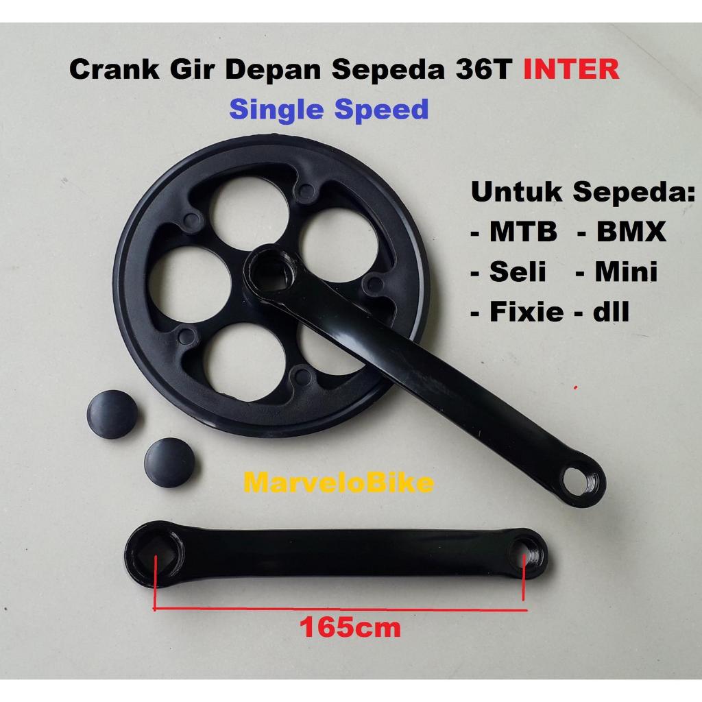 Crank Gir Depan Sepeda 36T Single Speed Merk INTER Crank Sepeda MTB Seli Fixie INTER