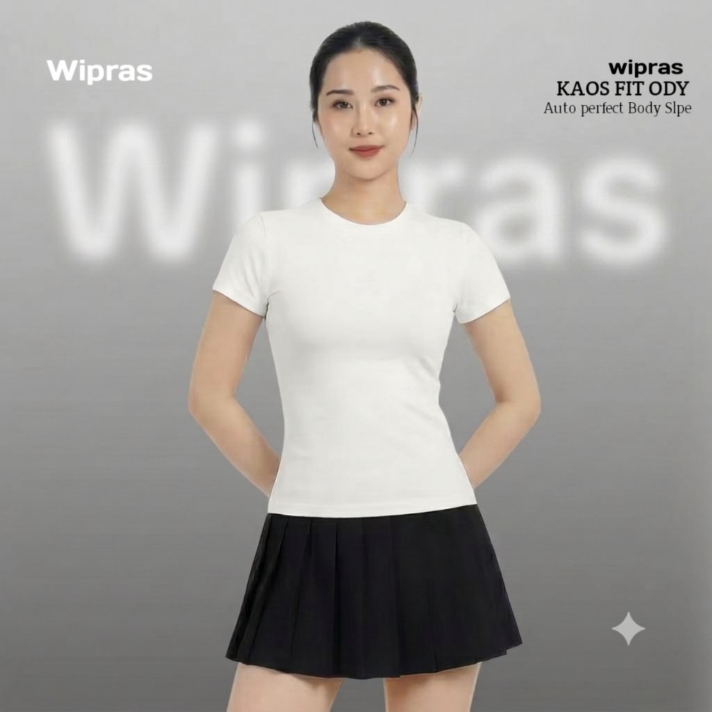 Aerostreet Fuji Kaos Wanita Perfect Fit Cotton Cloud Putih Fitted T-shirt Cewek Women Casual Cotton 
