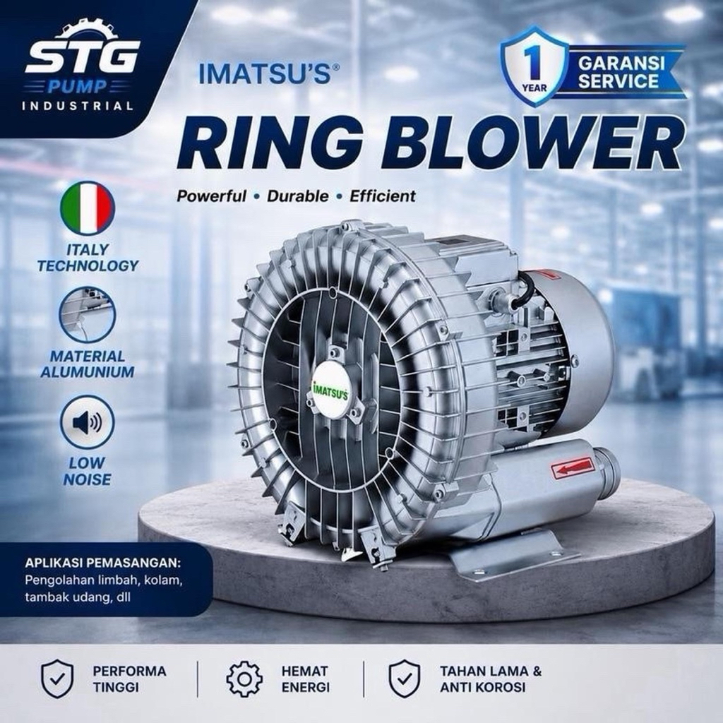 RING BLOWER ROTOR 1,5 HP 1,1KW 220/380V BLOWER VORTEX TAMBAK KOLAM