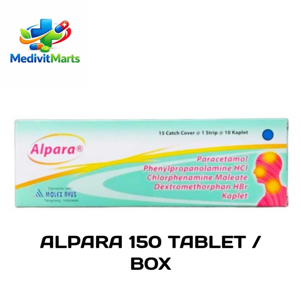 ALPARA 150 TABLET / BOX - UNTUK MEREDAKAN DEMAM, BATUK & PILEK