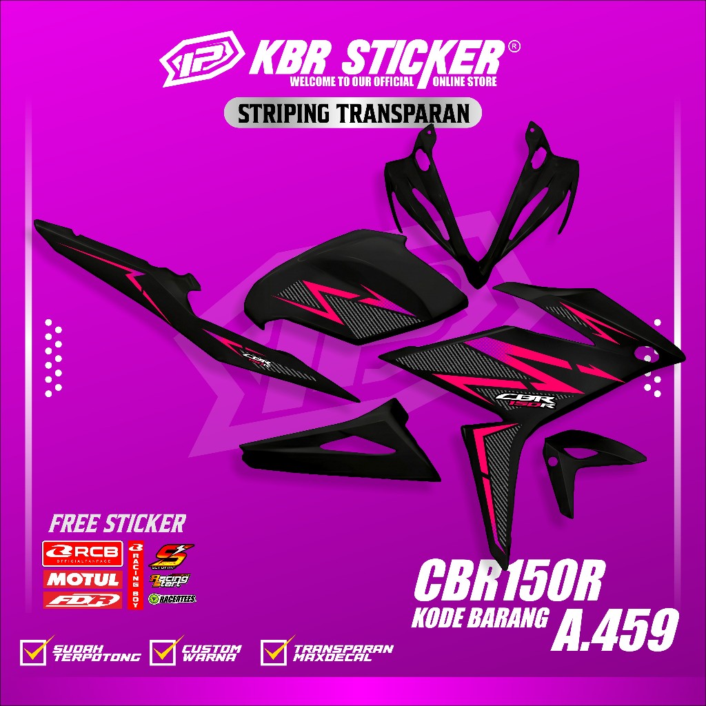 STRIPING MOTOR HONDA CBR 150R  STRIPING CBR K45G/K45N SUDAH CUTTING KODE A.459