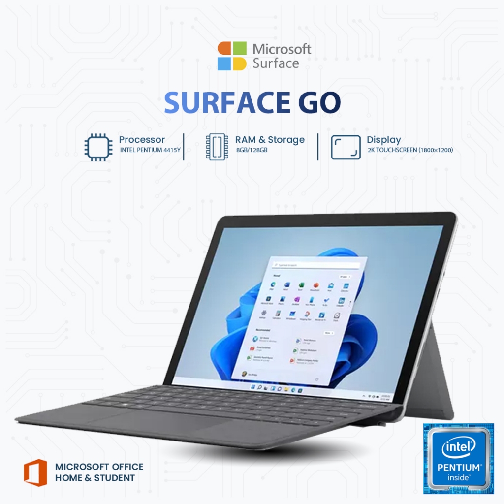Microsoft Surface Go Intel Pentium 4415Y | RAM 8GB | SSD 128GB | 10" 1800×1200 Touchscreen | Windows