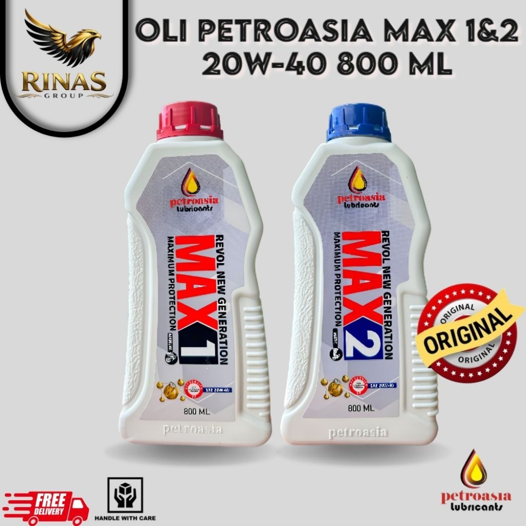 PETROASIA LUBRICANT OLI MAX 1 4T MAX 2 MATIC 20W-40 800ml ORIGINAL