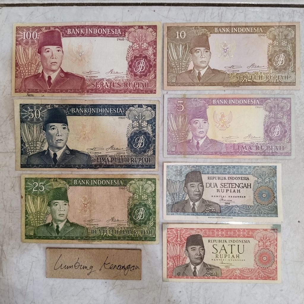 SK-2LKC uang kuno set sukarno 7 Lembar