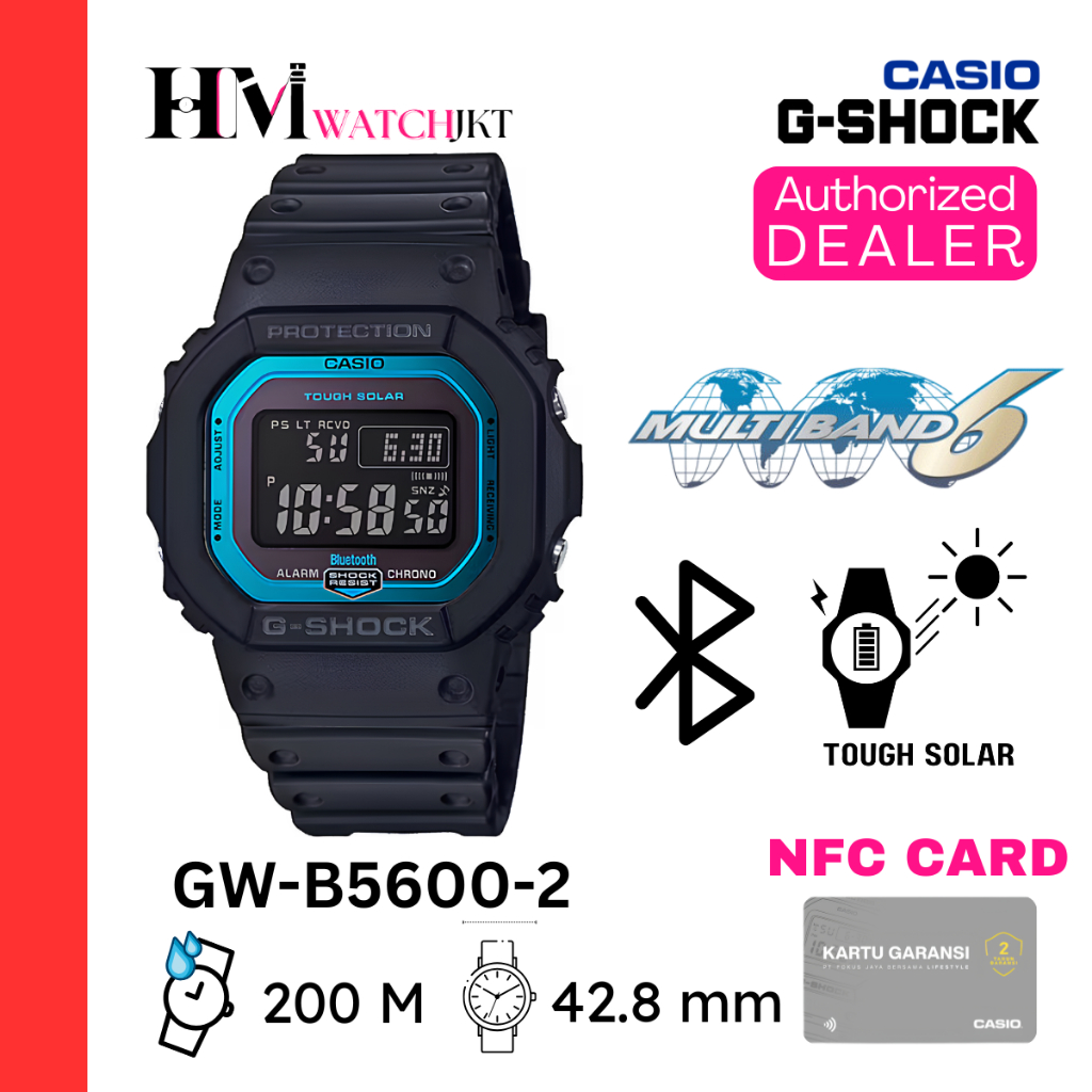 CASIO G-SHOCK GW-B5600-2DR Jam Tangan Pria Original Digital Bluetooth Solar GW-B5600-2 GW-B5600