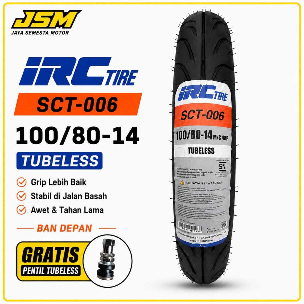 Ban IRC 100/80 Ring 14 SCT 006 TUBLES Original IRC