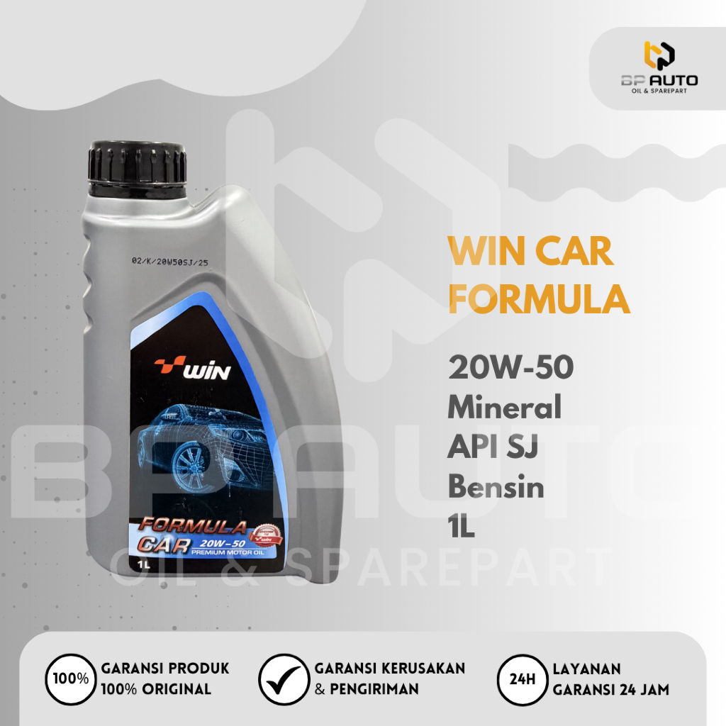 Win Formula Car 20W-50 1L API SJ Oli Mobil Bensin Original