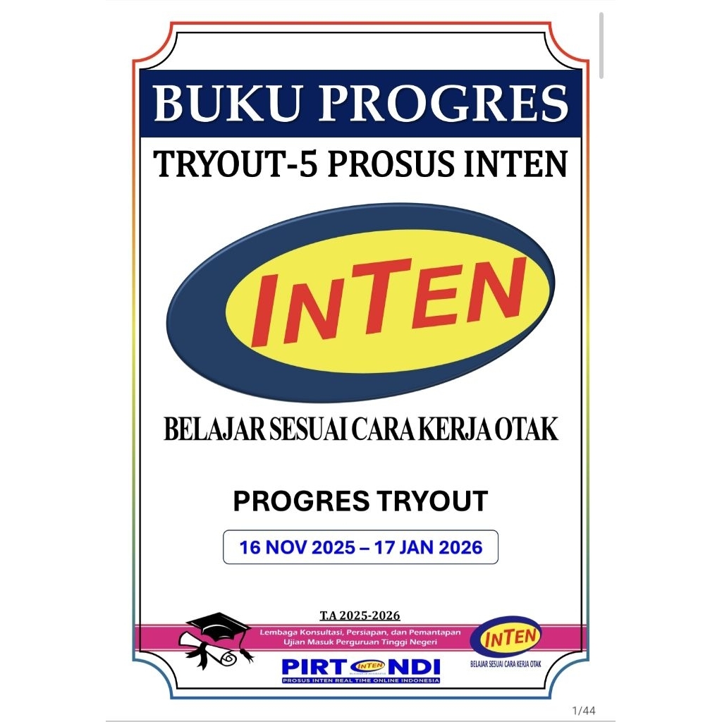 Buku Progress Try Out Inten 2026 Print