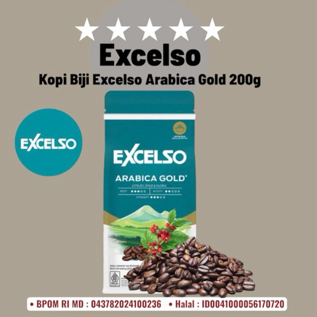 Coffee bean Excelso Arabica Gold 200g| Kopi Biji Excelso Arabica