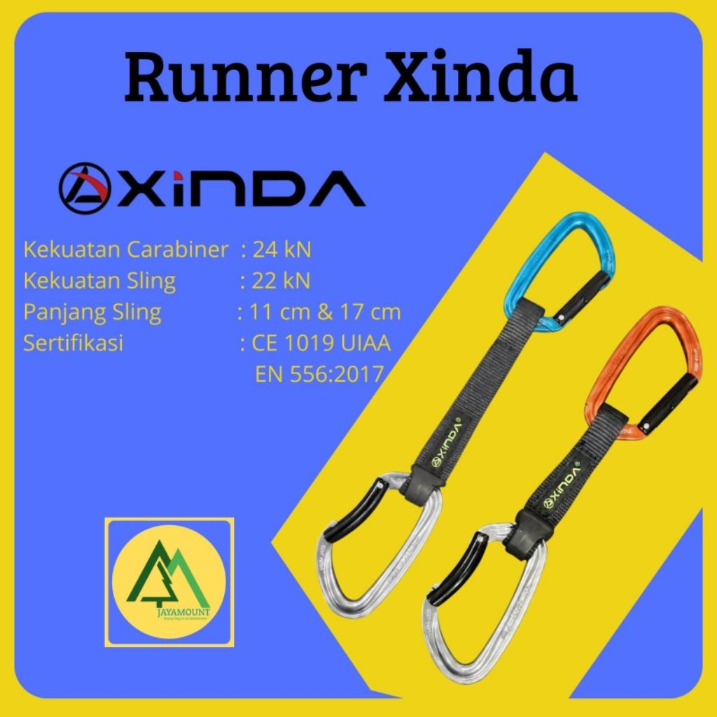runner xinda | quickdraw xinda | runner climbing xinda | carabiner runner set | alat panjat tebing x