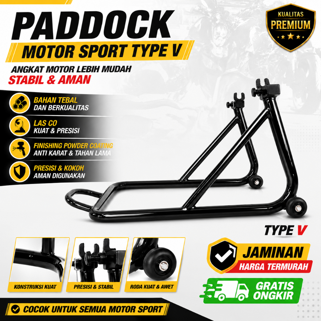 Paddock Motor Belakang Universal R15 New R15 Old R25 GSX-R GSX-S Ninja RR 150 Ninja 250 Stand Racing