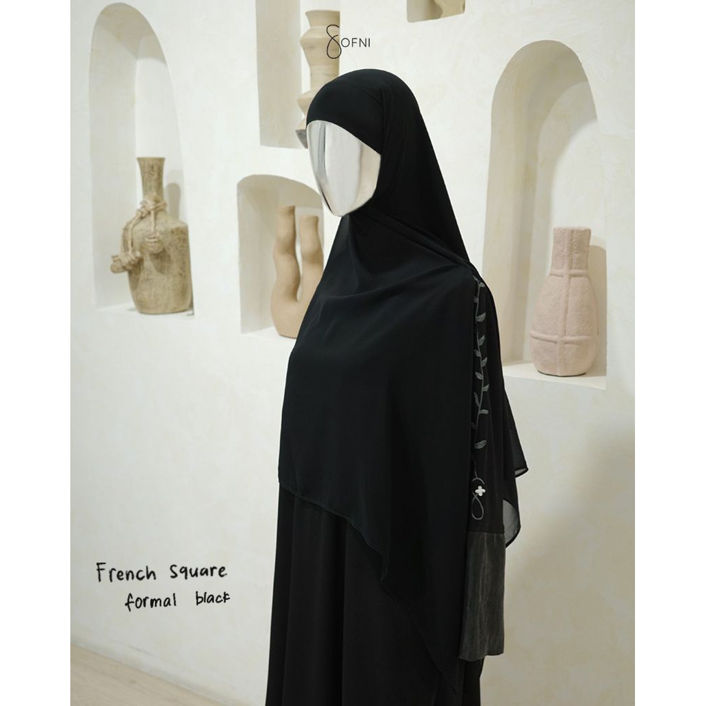 french square khimar leaf series bysofni