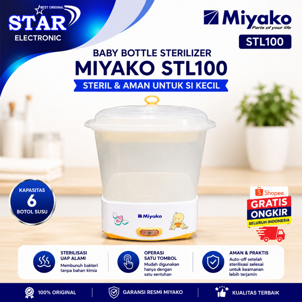 miyako STL-100 Sterilizer Botol Susu Bayi dan Perebus Telur
