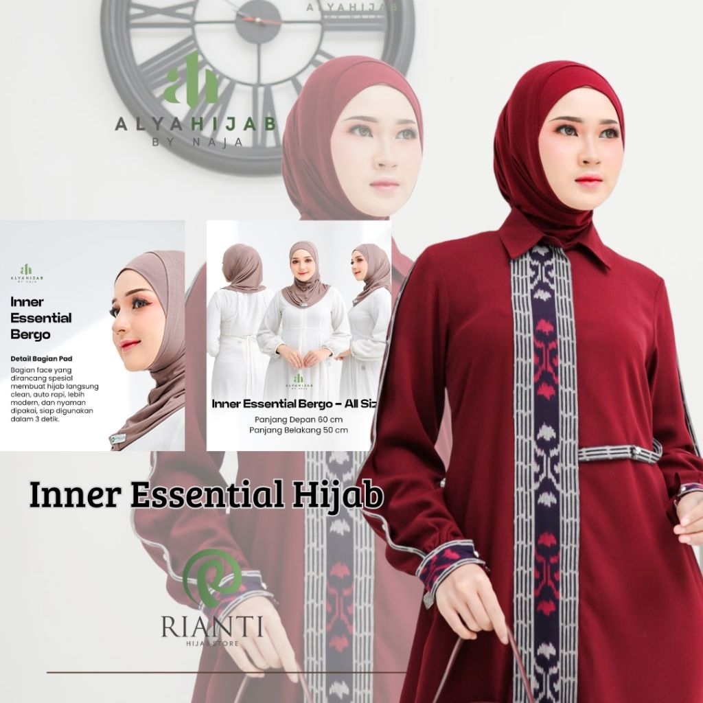 ALYAHIJAB BY NAJA - INNER ESSENTIAL BERGO | Inner Instan Bergo Premium