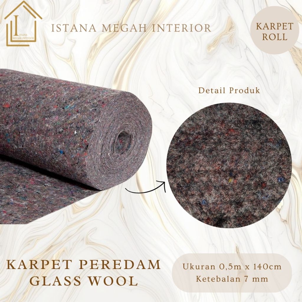 Karpet Glasswool Peredam Suara Tebal 7mm Buana Meteran