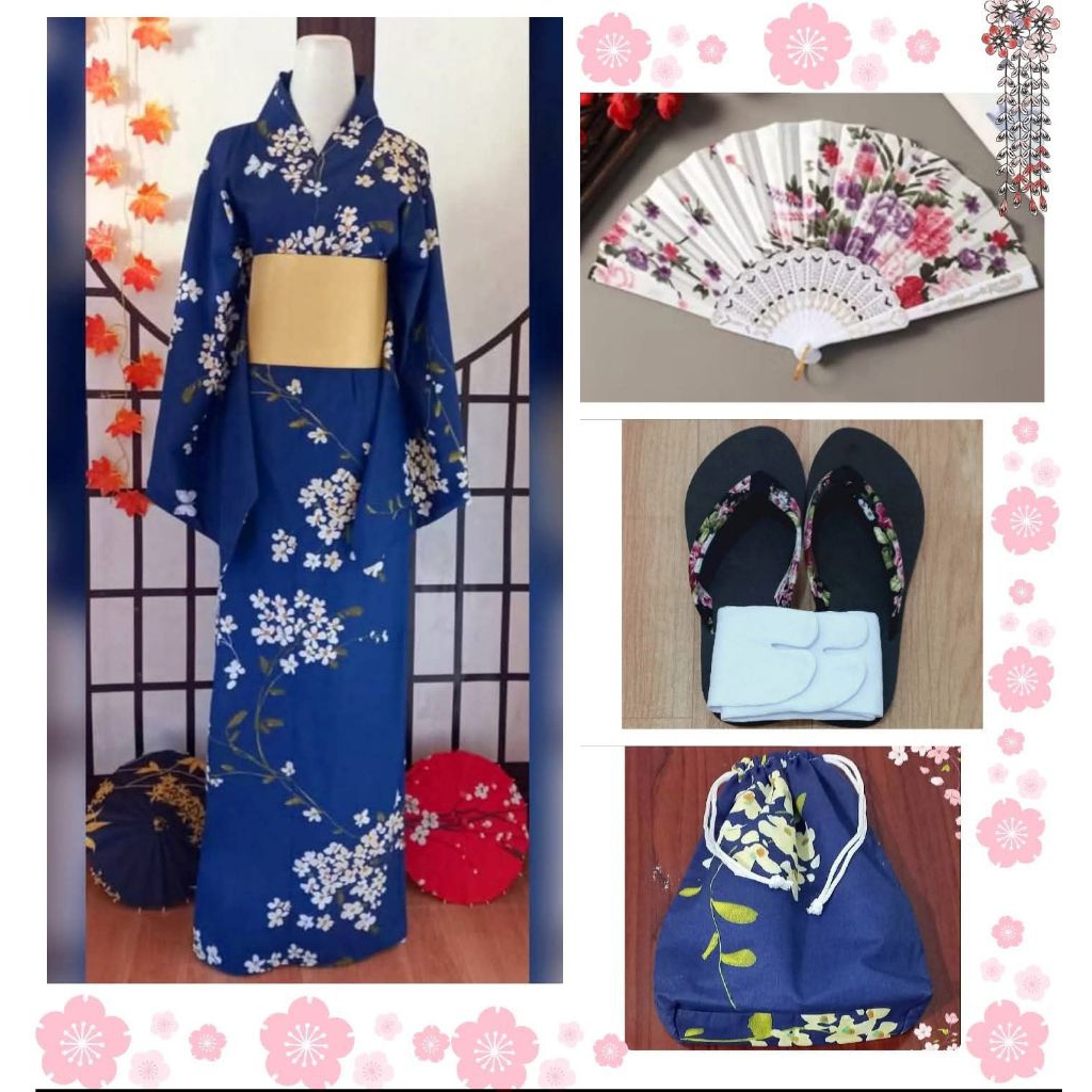 YUKATA KIMONO JEPANG DEWASA FULL SET