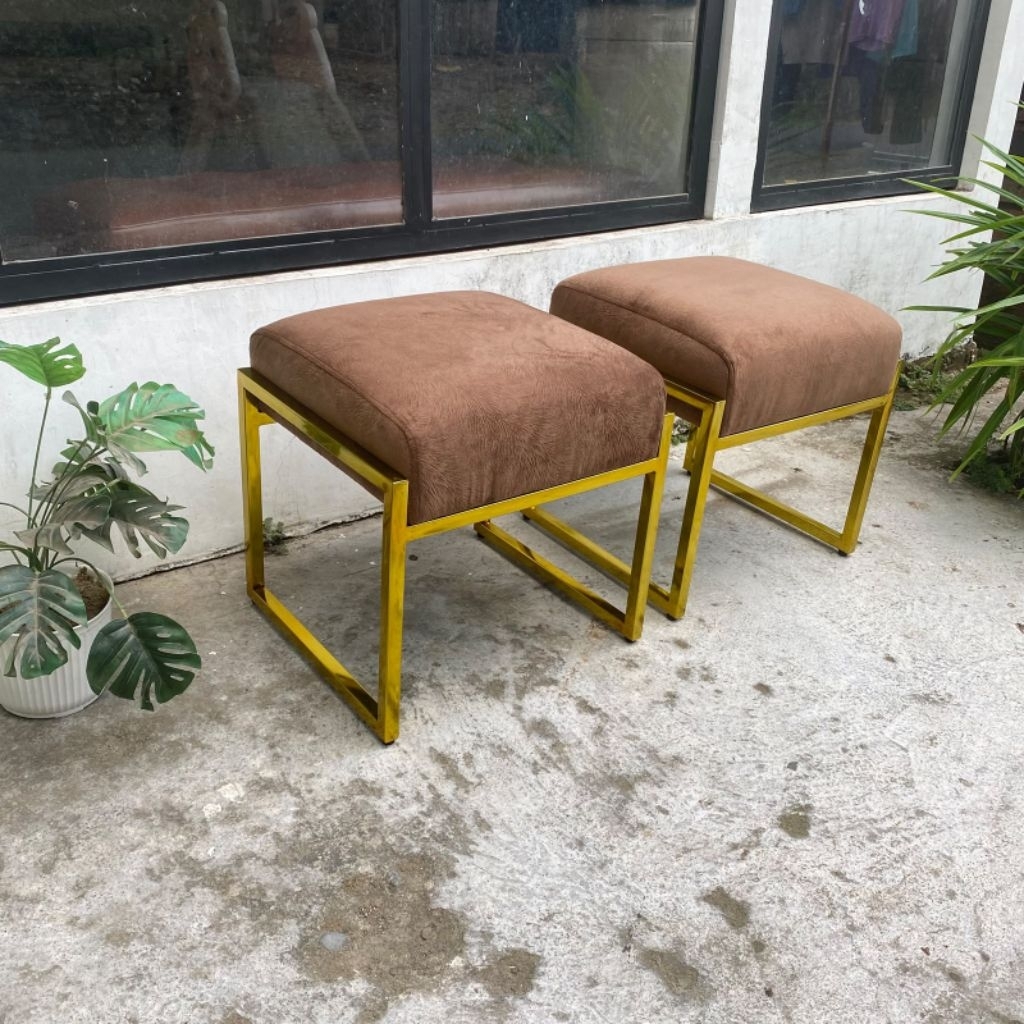 MKa37 STOOL KOTAK STOOL KAKI BESI SOFA STOOL