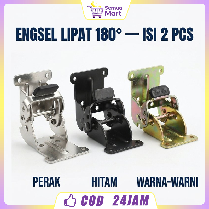 2pcs Engsel Meja Lipat 3 Posisi Self Locking 0-90-180 Derajat Pelebar Meja Kopi Casting Kokoh