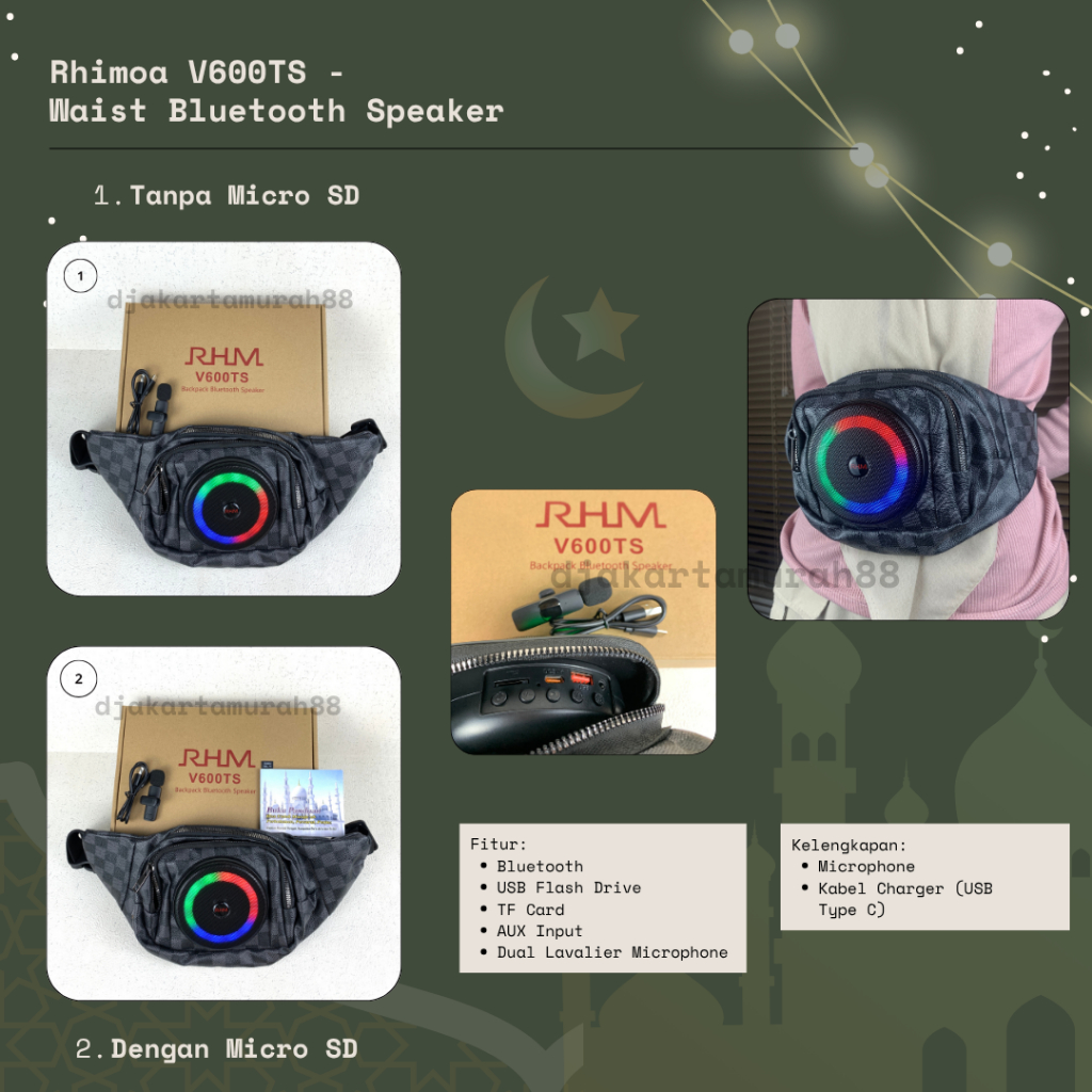 Backpack Tas Bluetooth Speaker Rhimoa RHM V600TS