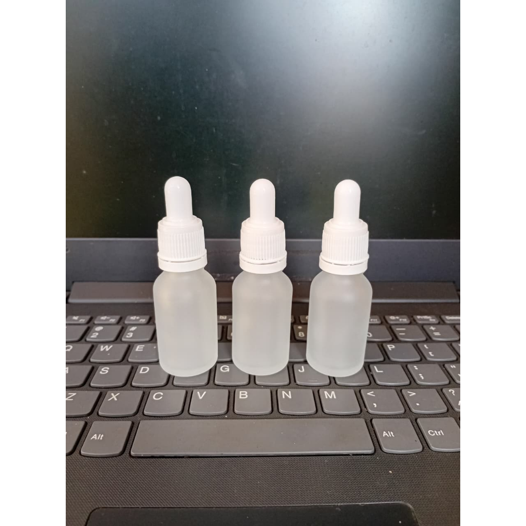 Botol pipet 15ml putih putih frosted / Botol serum 15 ml doff