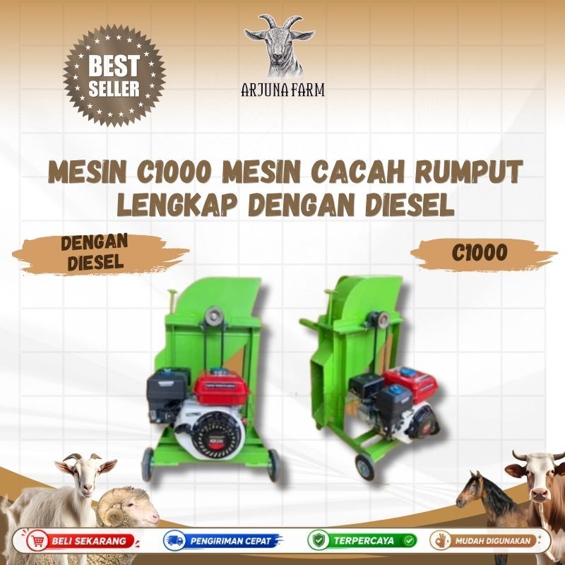 Mesin C1000 Mesin Cacah Rumput Lengkap Dengan Diesel