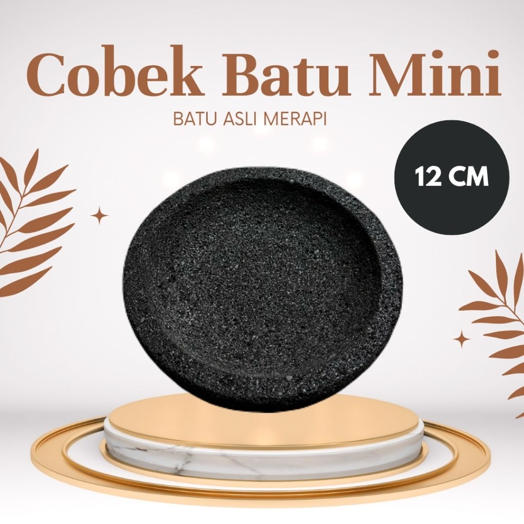 Cobek Batu Mini Asli Merapi 12 Cm Lemper Layah Coet