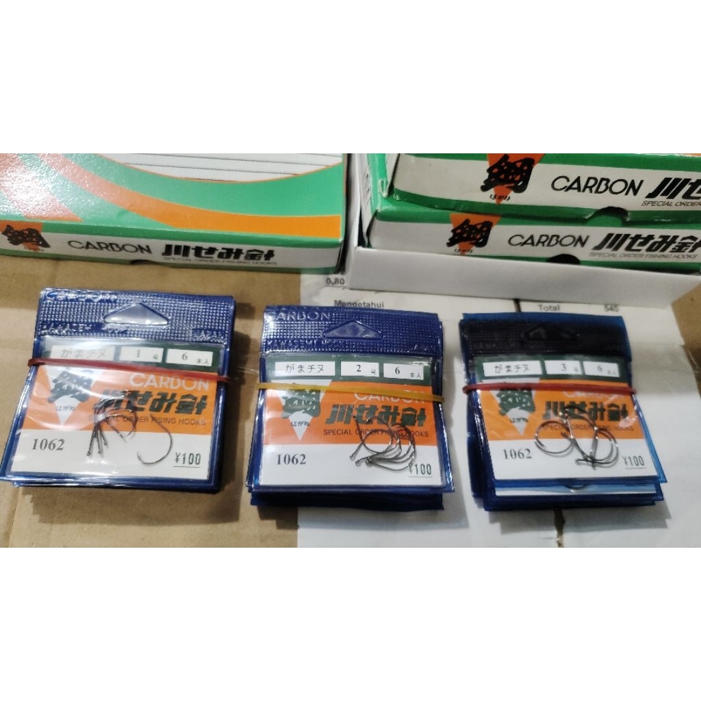 mata kail pancing udang carbon jepang 1060 (tdk berlubang) dan 1062 (berlubang)