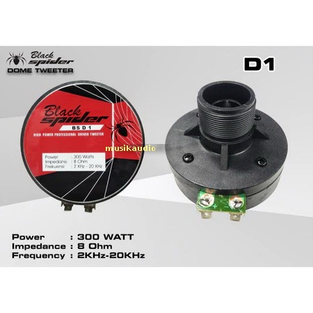 Driver Tweeter Black Spider BS D1 300 Watt Treble Tuiter Lapangan Black Spider BS D1