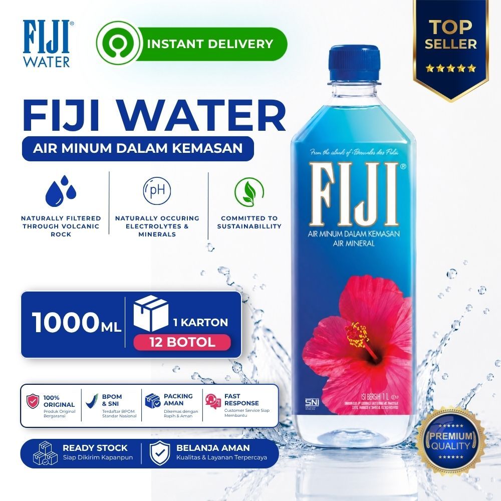 FIJI WATER Natural Artesian 1000ml (12 Botol) - Instant Delivery