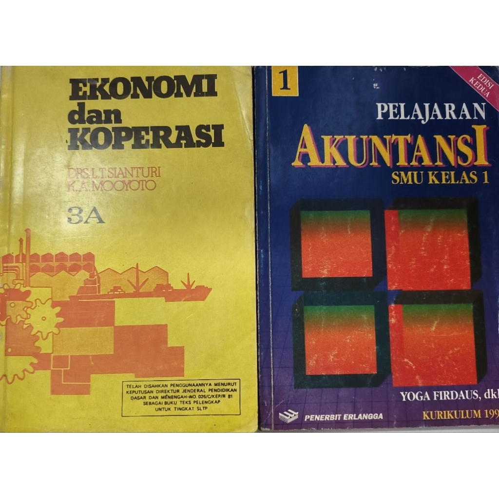 BUKU PELAJARAN AKUTANSI SMU/EKONOMI DAN KOPERASI 3A  BEKAS ORIGINAL