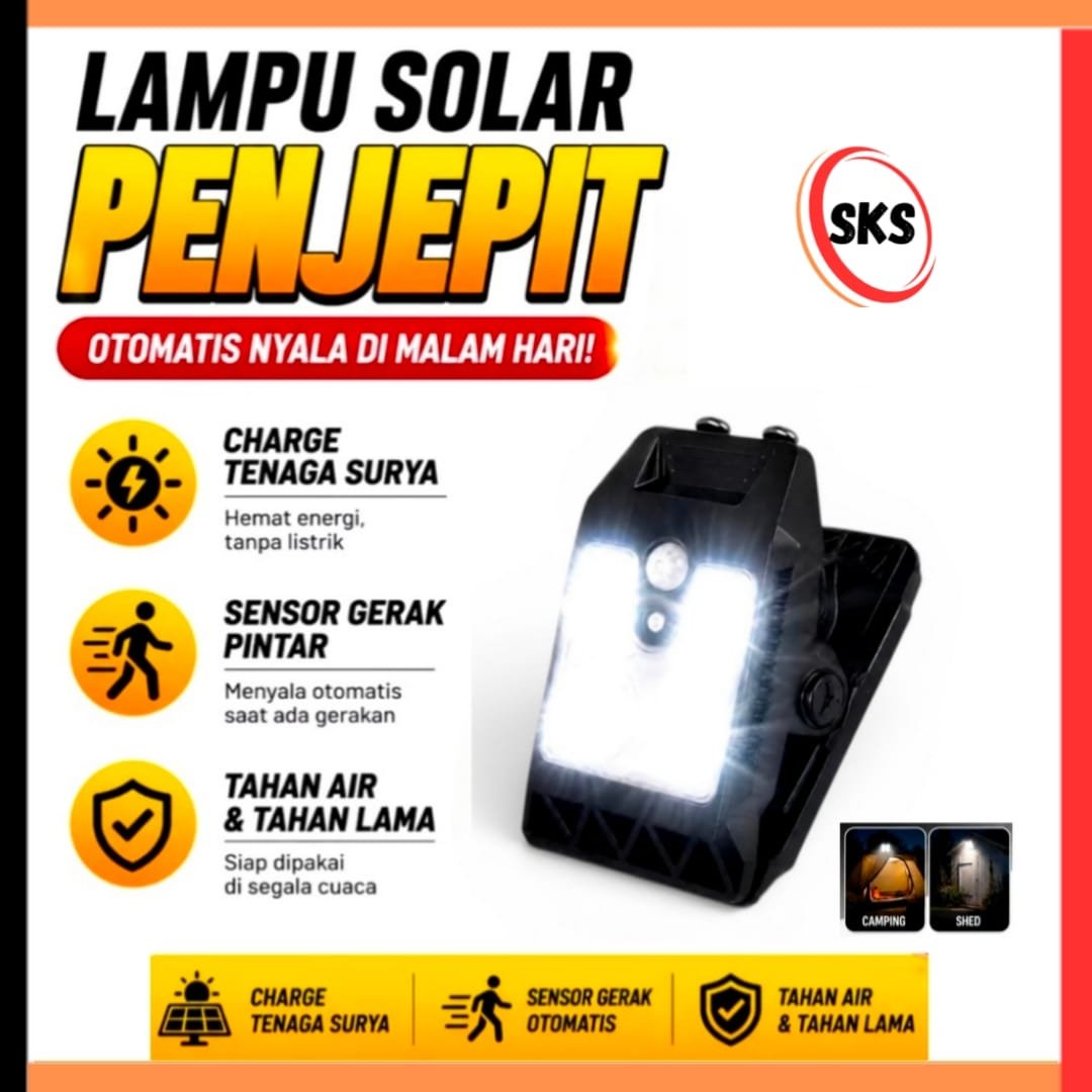 (SKS)Lampu Jepit Lampu Solar Tenaga Surya / Lampu Clip Mini Solar Panel Surya