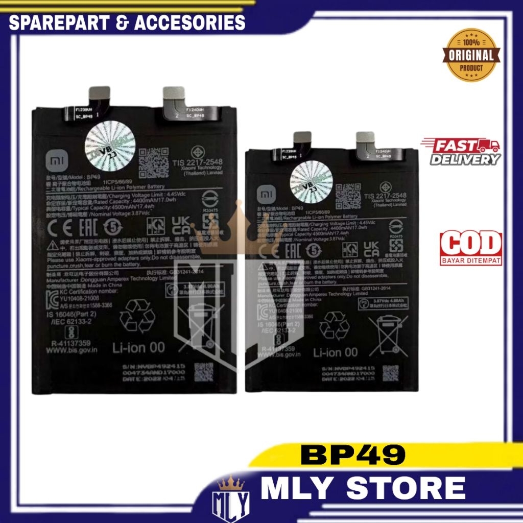 Baterai Xiaomi Redmi K40S BP49 Battery Batre Xiaomi BP-49