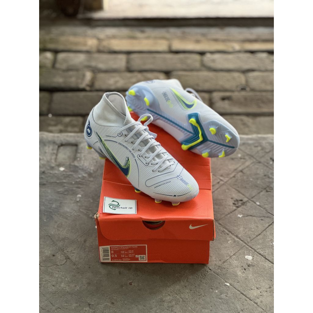 Sepatu Futsal Superfly 8 Academy FG MG Grey/ Dark Marina Blue - DJ2873 054