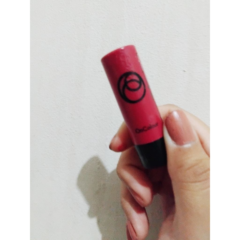 One Matte Lipstick Original Oriflame Prelove, Warna Punck Pink