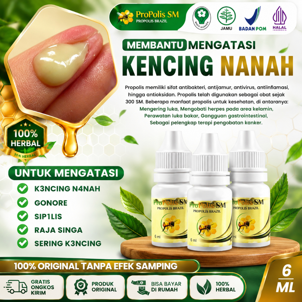 Propolis SM Herbal Obat Sipilis Sifilis, Raja Singa, Kencing Nanah, Spilis Gonore, Sepilis Penyakit 