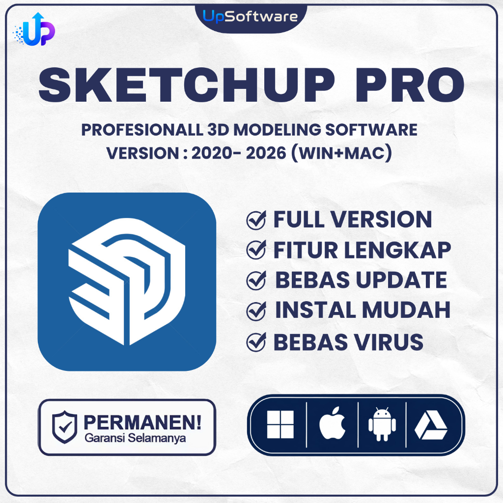 [S0008] Sketchup Pro + Vray + Enscape Full Version Original Lifetime + Panduan Instalasisi (WIN & MA