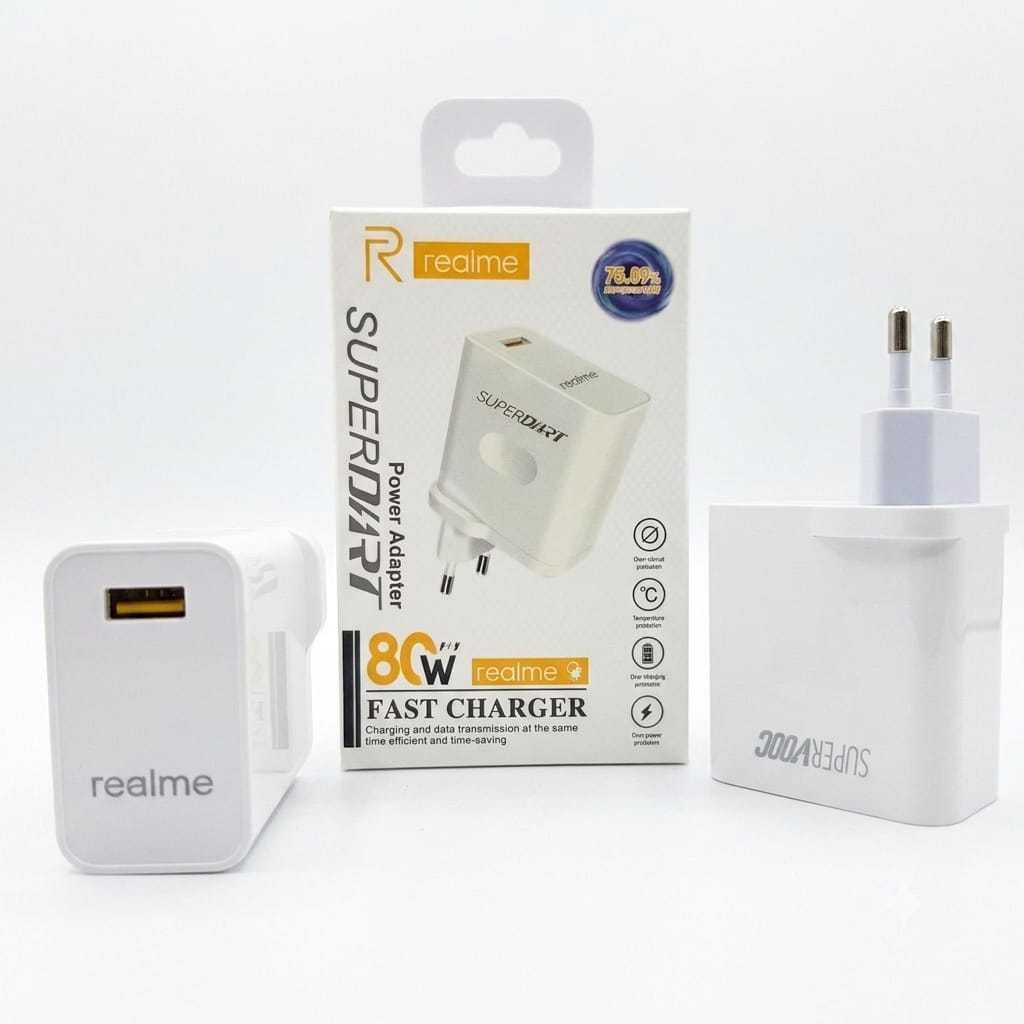 Adapter Batok Charger Realme 80Watt Super Fast Charger Handphone