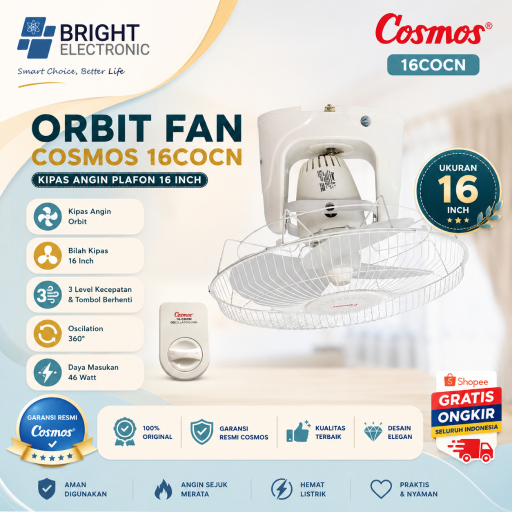 ORBIT FAN COSMOS 16COCN 16INC/16 COCN/16-COCN/16 COCN/16-COCN/COSMOS KIPAS ANGIN PLAFON TERMURAH