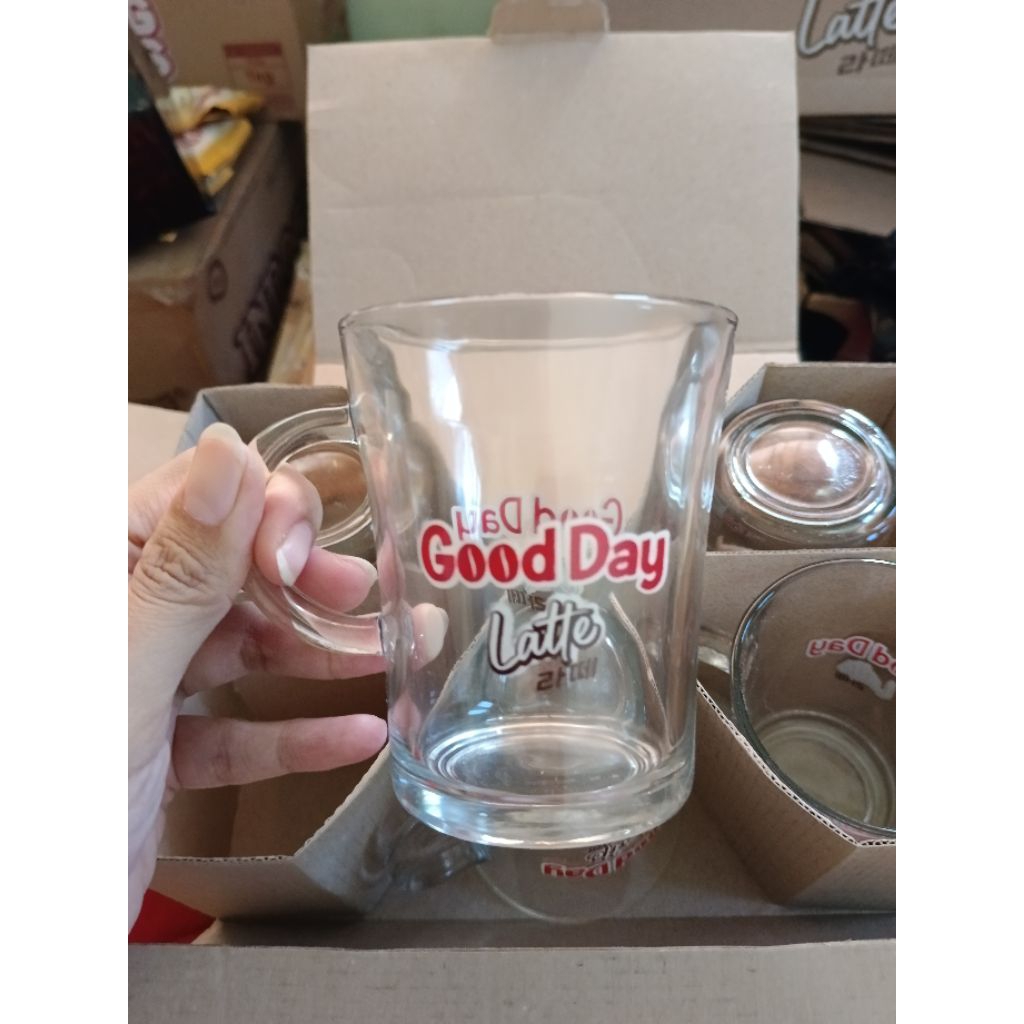 Gelas Good day latte/ gelas kaca Gooday latte 6pcs