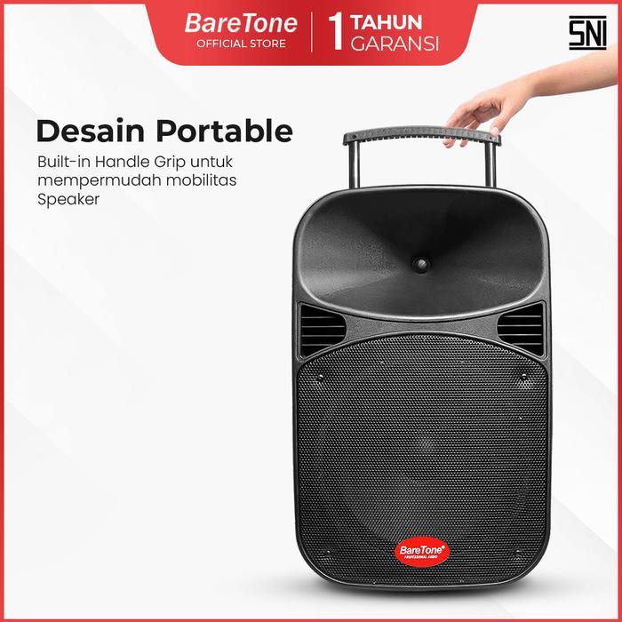 Speaker Portable Aktif Baretone 15 INCH Baretone 15 MHWR 2 MIC WIRELESS