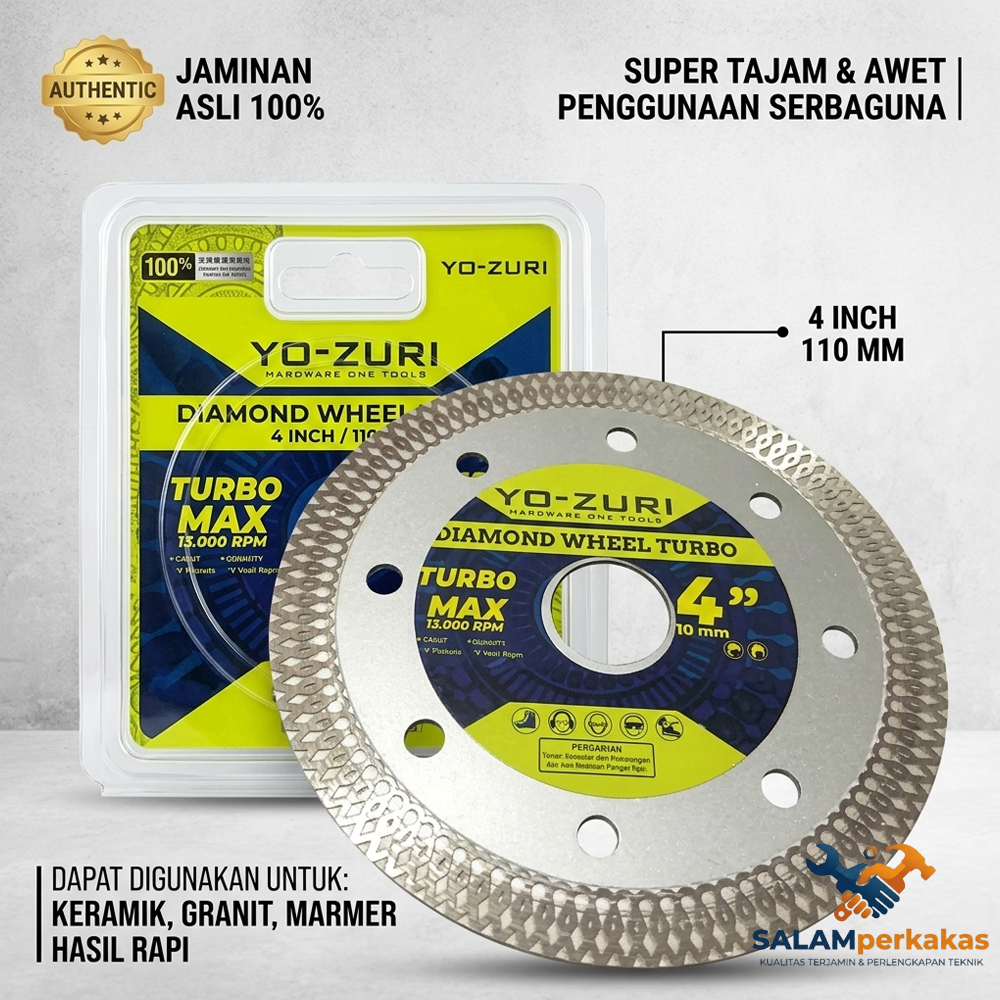 Mata Pisau Potong Granit Keramik Basah kering Dry wet Diamond Wheel Batik Turbo 4inch turbo 4"