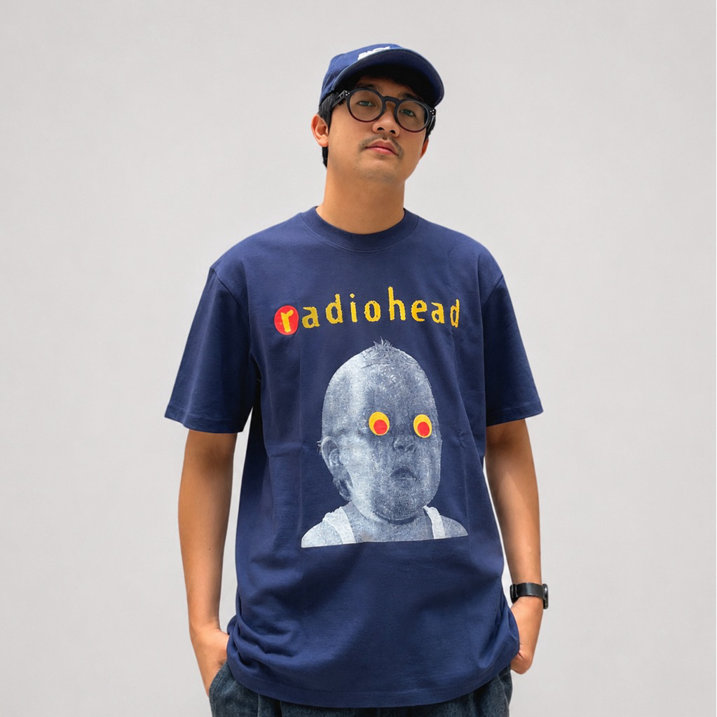 RADIOHEAD - PABLO HONEY TOUR TSHIRT NAVY | KAOS BAND