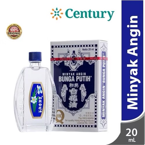 Minyak Angin Cap Bunga Putih 20 ml / Minyak Angin Bunga Putih 20ml