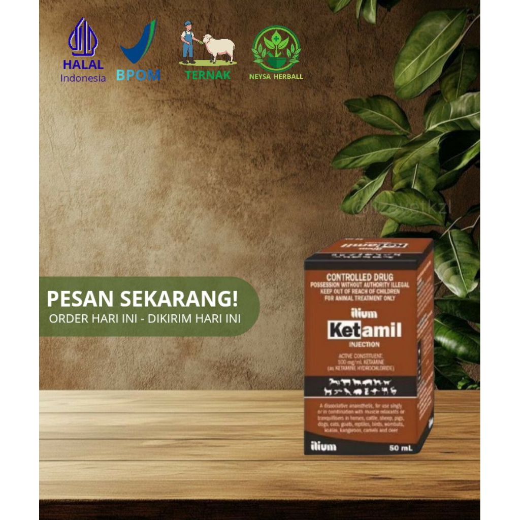 Ketamil Ilium merek obat bius atau anestesi lokal/umum disosiatif khusus untuk hewan yang mengandung