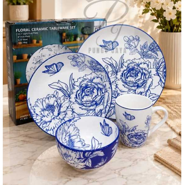 Nakami Dinner Set 4 Pcs Edisi Floral NK-DS04-2
