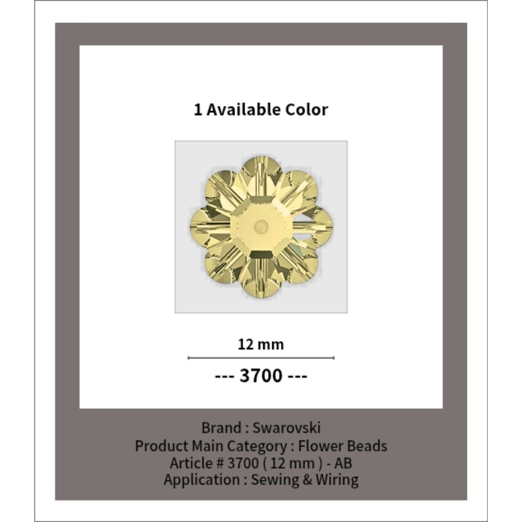 SWAROVSKI™ - 12 MM AB Flower Beads - Article # 3700 - Swarovski Crystal - Swarovski Kristal - Crysta